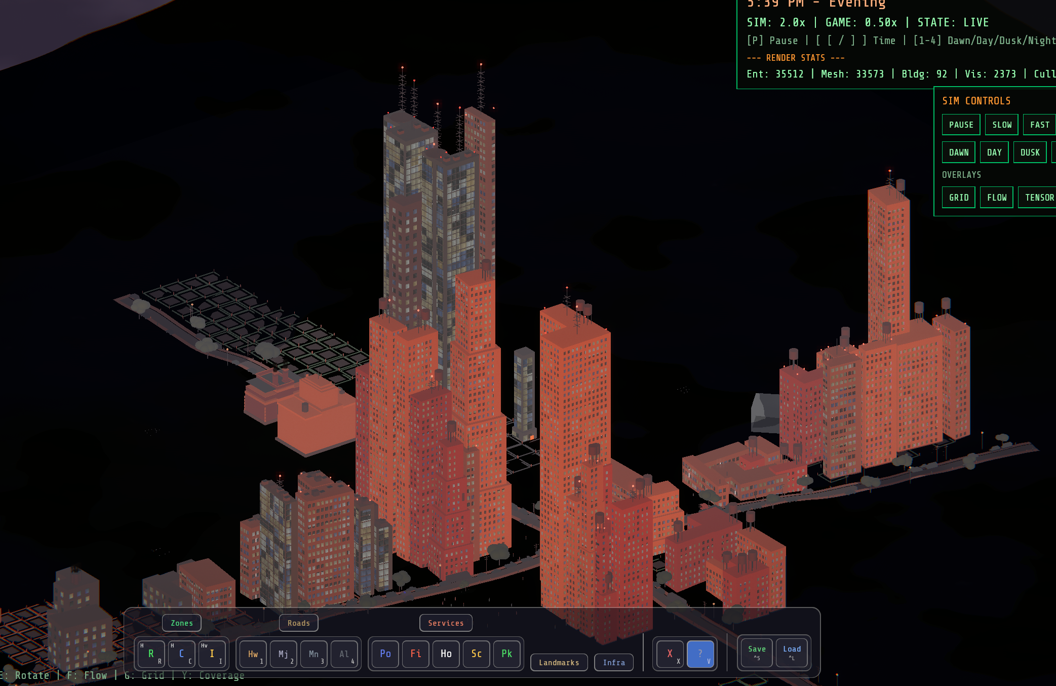 City lights emerge