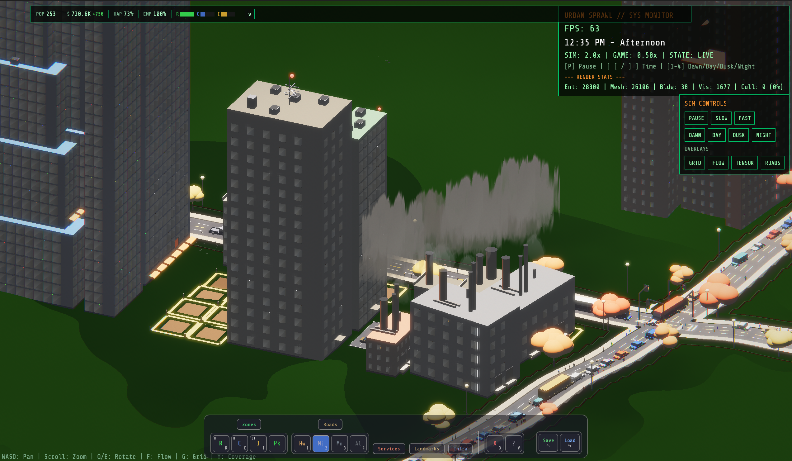 Industrial smokestacks